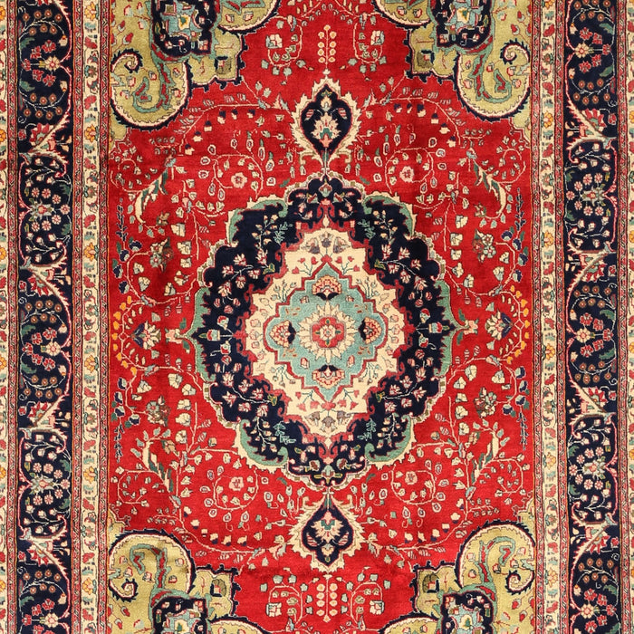 Machine Washable Traditional Saffron Red Rug, wshtr514