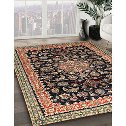 Traditional Red Medallion Rug in Family Room, tr515