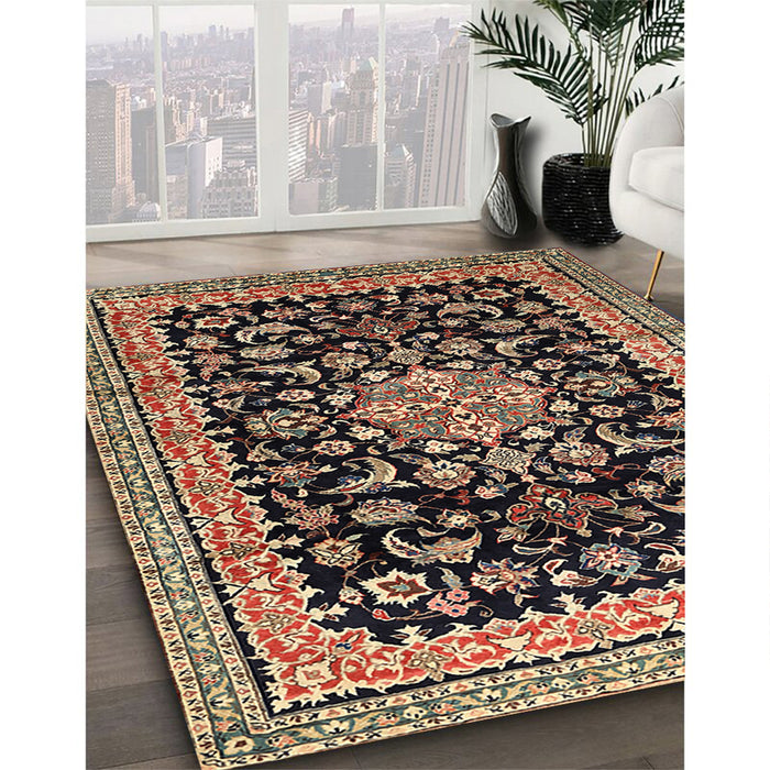 Machine Washable Traditional Night Red Rug in a Family Room, wshtr515