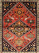 Machine Washable Traditional Saffron Red Rug, wshtr516