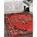 Traditional Red Medallion Rug in Family Room, tr517