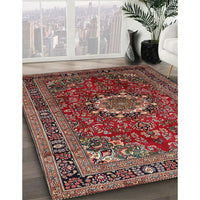 Traditional Saffron Red Medallion Rug, tr518