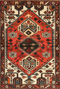 Machine Washable Traditional Crimson Red Rug, wshtr519