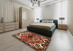 Traditional Crimson Red Persian Rug in a Bedroom, tr519