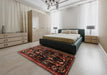Machine Washable Traditional Sepia Brown Rug in a Bedroom, wshtr521