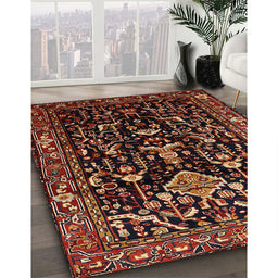 Traditional Deep Red Persian Rug in Family Room, tr522