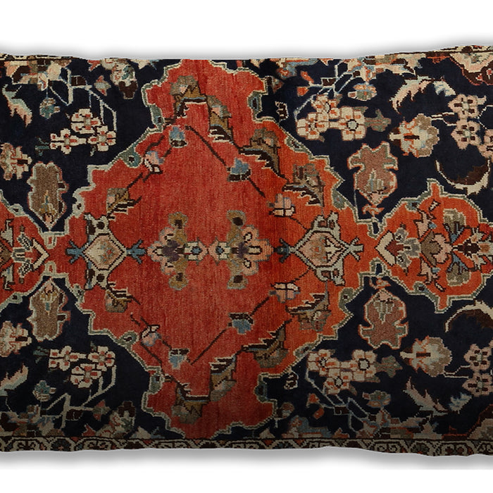 Traditional Classic Rectangular Vermilion Red Lumbar Throw Pillow, 13 inch by 19 inch, lbtr523