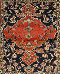 Machine Washable Traditional Vermilion Red Rug, wshtr523