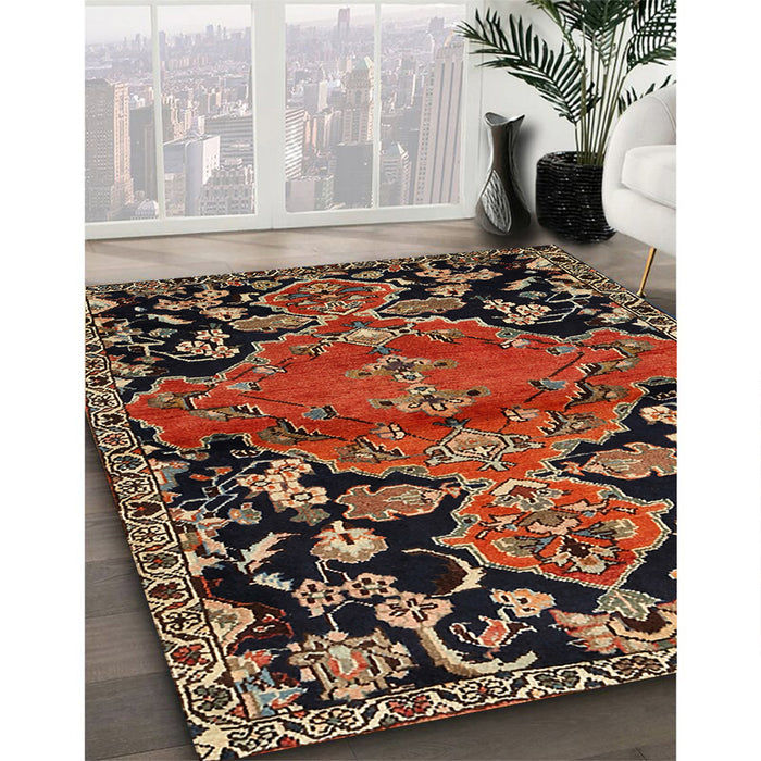 Traditional Red Persian Rug in Family Room, tr523