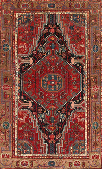 Machine Washable Traditional Tomato Red Rug, wshtr524