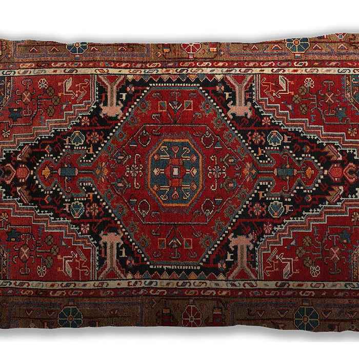 Traditional Classic Rectangular Tomato Red Lumbar Throw Pillow, 13 inch by 19 inch, lbtr524