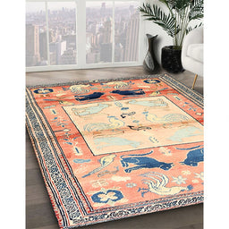 Machine Washable Traditional Brown Rug in a Family Room, wshtr526