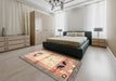 Machine Washable Traditional Brown Rug in a Bedroom, wshtr526