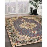 Traditional Brownish Green Medallion Rug, tr528