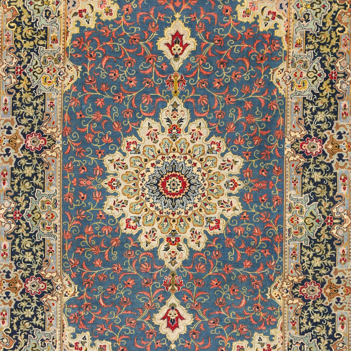 Traditional Brownish Green Medallion Rug, tr528