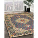 Machine Washable Traditional Brown Green Rug in a Family Room, wshtr528