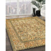 Traditional Chrome Gold Yellow Persian Rug in Family Room, tr529