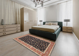 Traditional Bakers Brown Persian Rug in a Bedroom, tr52