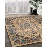 Traditional Coffee Brown Medallion Rug, tr530