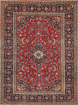 Machine Washable Traditional Saffron Red Rug, wshtr532