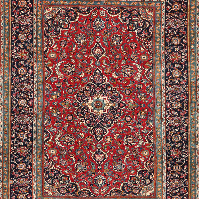 Machine Washable Traditional Saffron Red Rug, wshtr532
