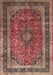 Machine Washable Traditional Saffron Red Rug, wshtr533