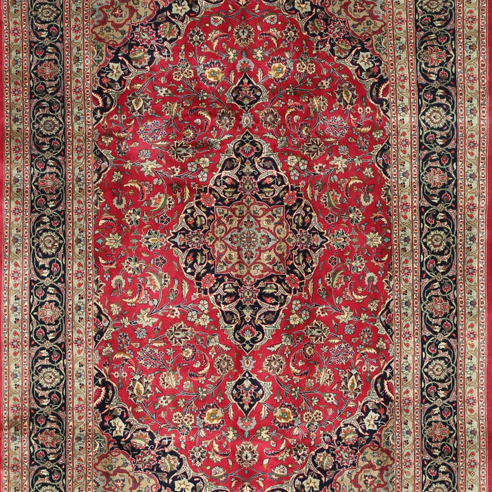 Machine Washable Traditional Saffron Red Rug, wshtr533