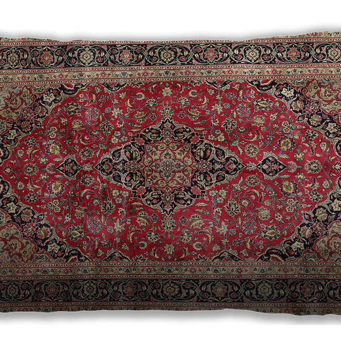 Traditional Classic Rectangular Saffron Red Lumbar Throw Pillow, 13 inch by 19 inch, lbtr533