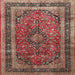 Square Traditional Saffron Red Persian Rug, tr533