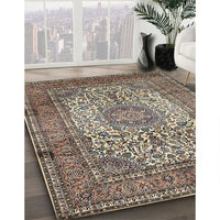 Traditional Light French Beige Brown Medallion Rug, tr535