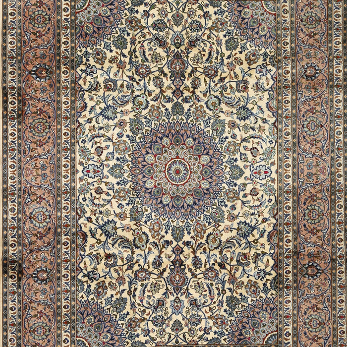 Traditional Light French Beige Brown Medallion Rug, tr535