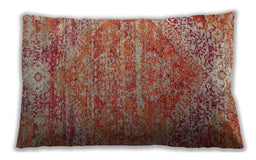 Traditional Classic Rectangular Red Lumbar Throw Pillow, 13 inch by 19 inch, lbtr537