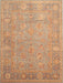 Machine Washable Traditional Sand Brown Rug, wshtr538