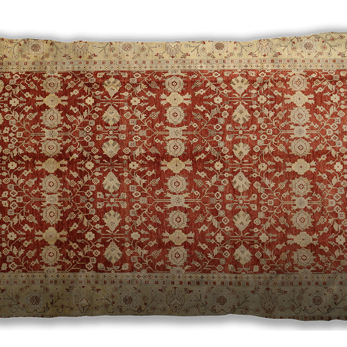 Traditional Classic Rectangular Orange Red Orange Lumbar Throw Pillow, 13 inch by 19 inch, lbtr539