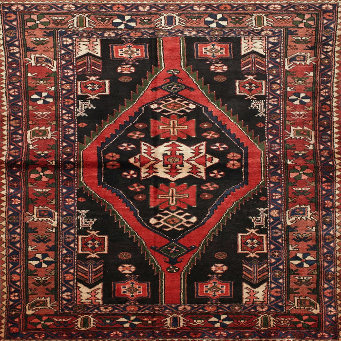 Square Traditional Sienna Brown Persian Rug, tr53