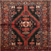 Square Traditional Sienna Brown Persian Rug, tr53