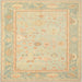 Square Traditional Brown Gold Oriental Rug, tr540