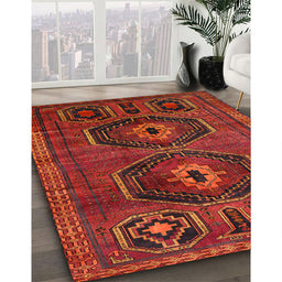 Traditional Red Persian Rug in Family Room, tr543