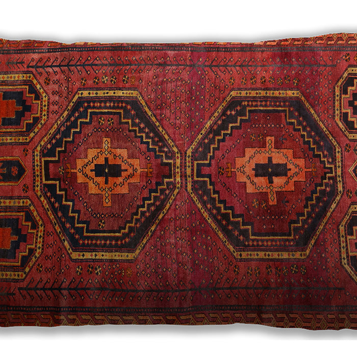 Traditional Classic Rectangular Red Lumbar Throw Pillow, 13 inch by 19 inch, lbtr543