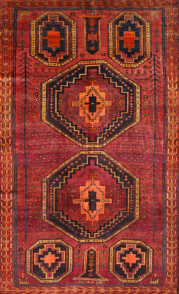 Machine Washable Traditional Red Rug, wshtr543