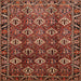 Square Traditional Crimson Red Persian Rug, tr544