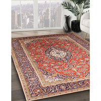 Traditional Fire Brick Red Medallion Rug, tr545