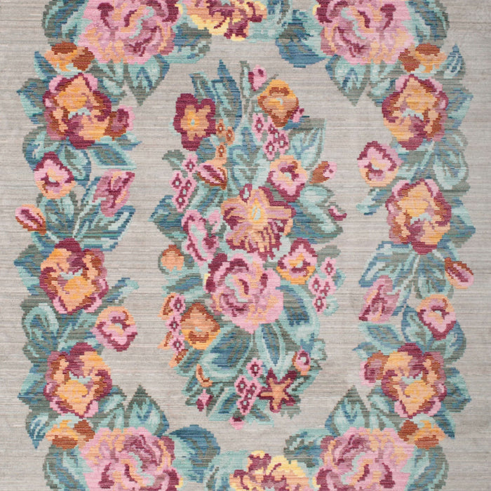 Traditional Orange Salmon Pink Medallion Rug, tr546