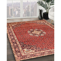 Traditional Sunrise Orange Medallion Rug, tr547