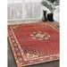 Machine Washable Traditional Sunrise Orange Rug in a Family Room, wshtr547