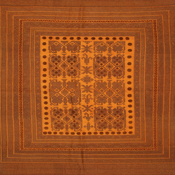 Square Traditional Orange Red Southwestern Rug, tr54