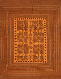 Machine Washable Traditional Orange Red Rug, wshtr54