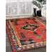 Traditional Dark Gold Brown Persian Rug in Family Room, tr550