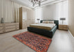 Machine Washable Traditional Rust Pink Rug in a Bedroom, wshtr551