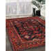 Traditional Reddish Brown Persian Rug in Family Room, tr552